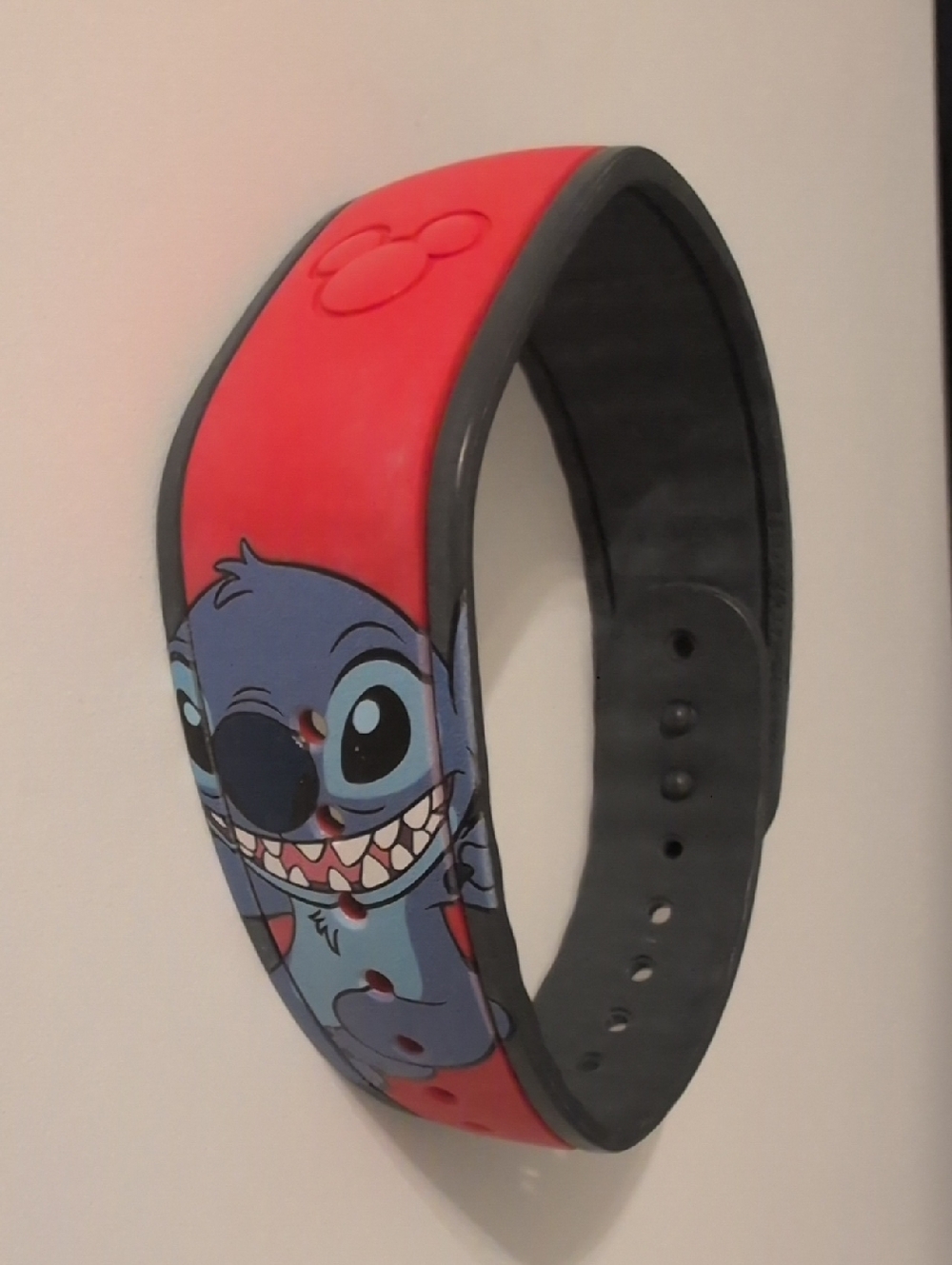 Disney Magic Band Stitch Silicone Wristband in Red and Black